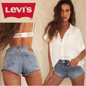 Levi’s 501 high rise micro jean shorts